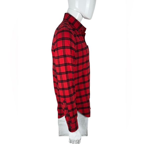 Todd Snyder Men Small Shirt Button Front Red Black Plaid Lightweight Flannel EUC - Picture 5 of 10